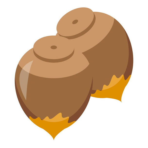Chocolate paste nuts icon, isometric style - ベクター画像