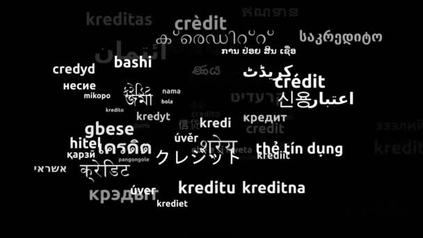Credit Translated in 59 Worldwide Languages Endless Looping 3D Zooming Wordcloud Mask - Filmagem, Vídeo