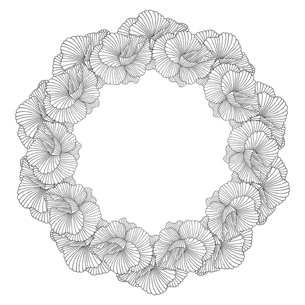 Decorative round floral frame - Vecteur, image