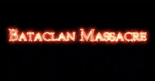Massacre Bataclan écrit avec le feu. Boucle - Séquence, vidéo