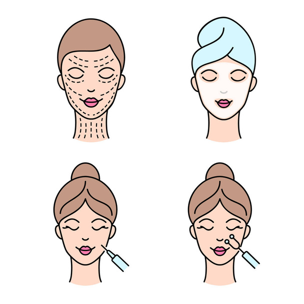Icons for beauty industry - Vector, Image