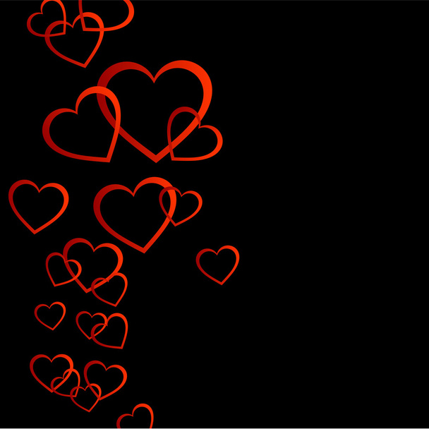 Floating red hearts background - Vector, Image