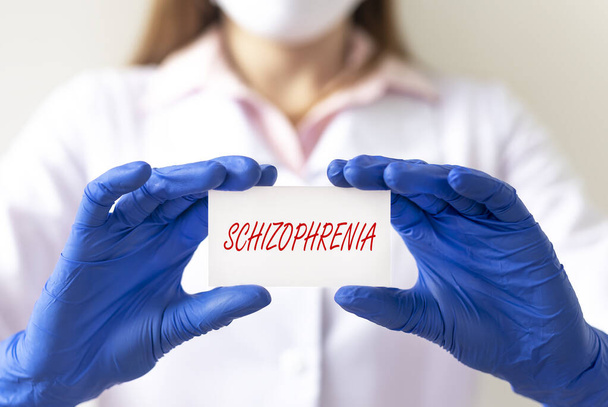 Schizophrenia word, inscription. Mental health and disorders, diagnosis Psychiatry - Fotoğraf, Görsel