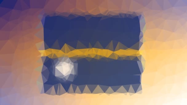 Nauru Flag ISO: NR esiintyy outo tessellated silmukka pulssi kolmiot - Materiaali, video