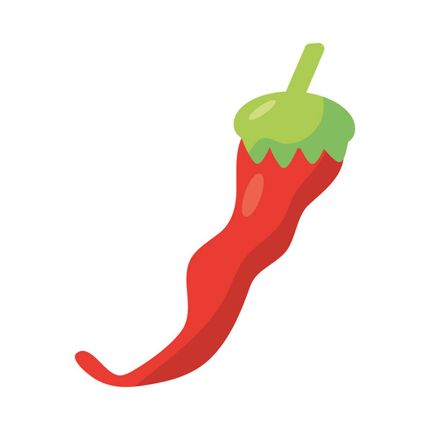 červená chilli paprika čerstvá zelenina příroda ikona - Vektor, obrázek