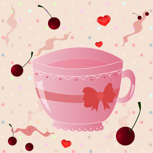 Nice morning cup tea - Вектор,изображение
