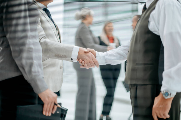 business people shaking hands in the Bank office - Foto, imagen