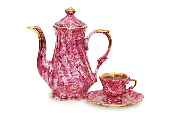 théière et tasse de thé isolé sur blanc - Photo, image