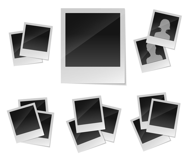 Empty photo frames set - Vector, Image