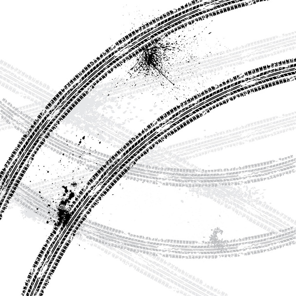 Ink blots tire track - Vector, Image