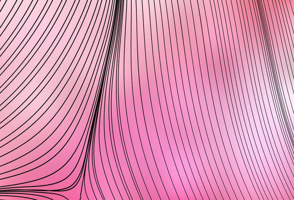Fondo vectorial rosa claro con líneas iris. Una ilustración brillante, que consiste en líneas curvas. Nuevo diseño para tu anuncio. - Vector, imagen