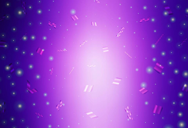 Luz púrpura, diseño vectorial rosa en el estilo de Año Nuevo. Ilustración de gradiente simple con atributos navideños. Plantilla para letras, tipografía. - Vector, imagen