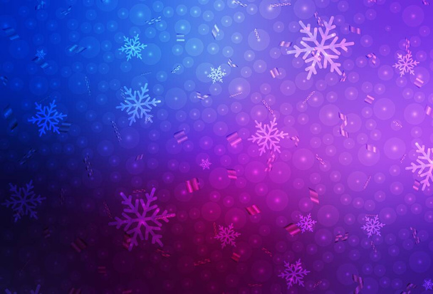 Dark Pink, fondo vector azul en estilo navideño. Ilustración con gradiente bolas de Navidad, copos de nieve. Patrón para la escuela, sitios web de gramática. - Vector, imagen