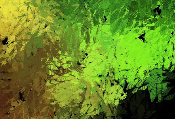 Verde scuro, disegno astratto vettoriale rosso con foglie. Scarabocchi Sketchy con foglie su sfondo sfocato. Stile nuovo di zecca per il vostro business design. - Vettoriali, immagini