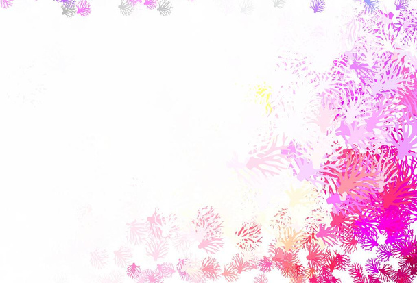 Light Multicolor vector elegant wallpaper with branches. Sketchy doodles on white background. Pattern for wallpapers, coloring books. - Vector, Imagen