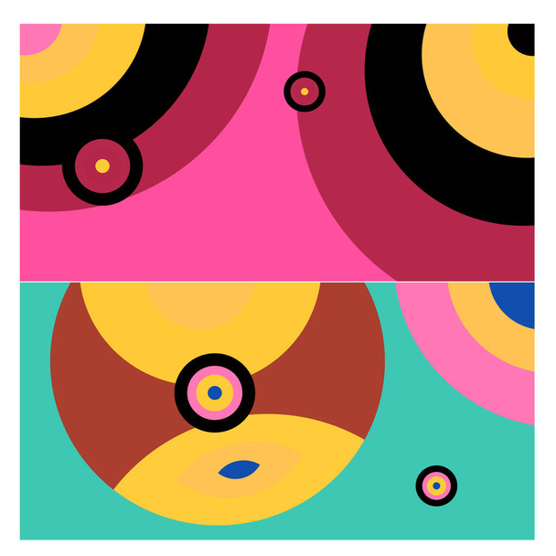 Vektor színes geometriai és görbe háttér minta takarmány - Vektor, kép