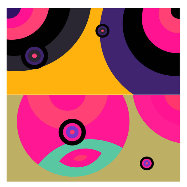 Vektor színes geometriai és görbe háttér minta takarmány - Vektor, kép