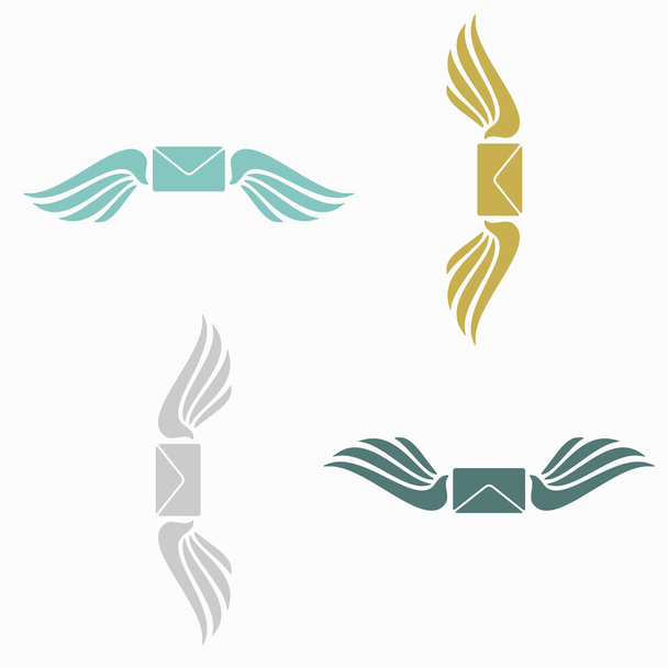 naadloze achtergrond, vleugel, angel, envelop - Vector, afbeelding