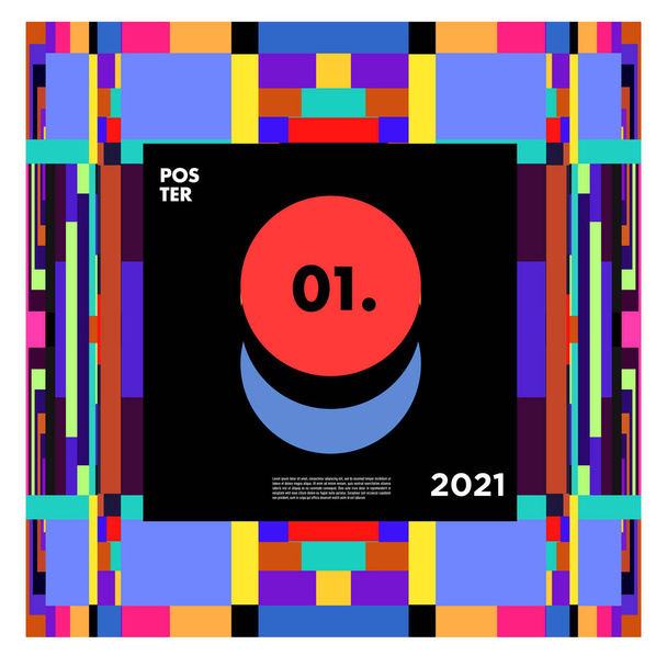 Векторний геометричний кольоровий візерунок для плакату та шаблону дизайну банера
 - Вектор, зображення