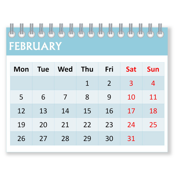 Hoja de calendario para febrero
 - Foto, imagen