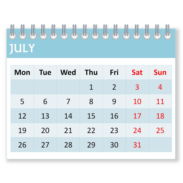 naptár adatlap július - Fotó, kép