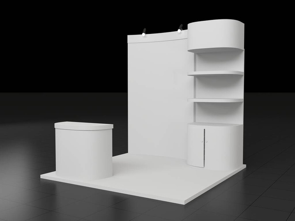 Blank exhibition stand. 3d render isolated - Photo, Image