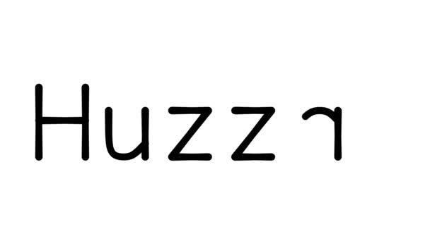 Huzzah Handwritten Text Animation in Various Sans-Serif Fonts and Weights - Footage, Video