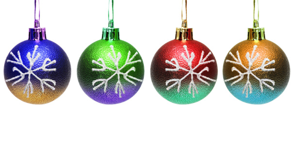 Colourful christmas balls isolated on the white - Photo, Image