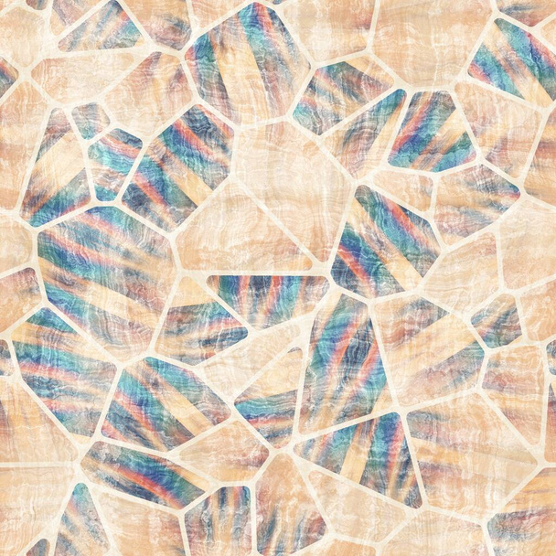 Seamless geo tile shape collage surface pattern - Photo, Image
