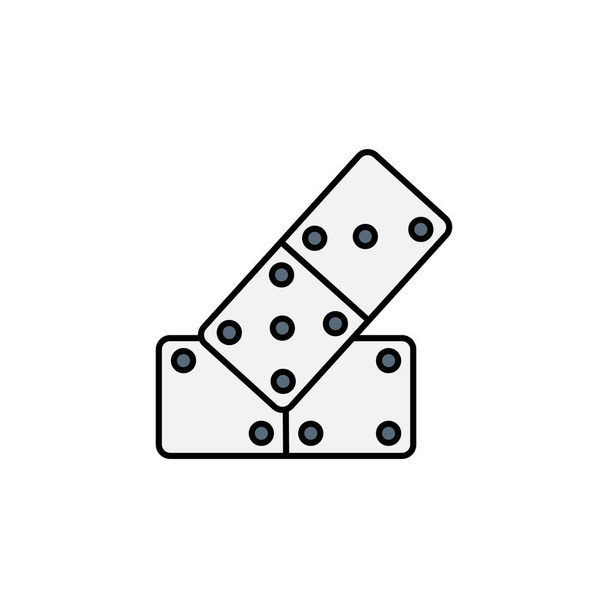 domino game line icon. Signs and symbols can be used for web, logo, mobile app, UI, UX on white background - Vector, Image