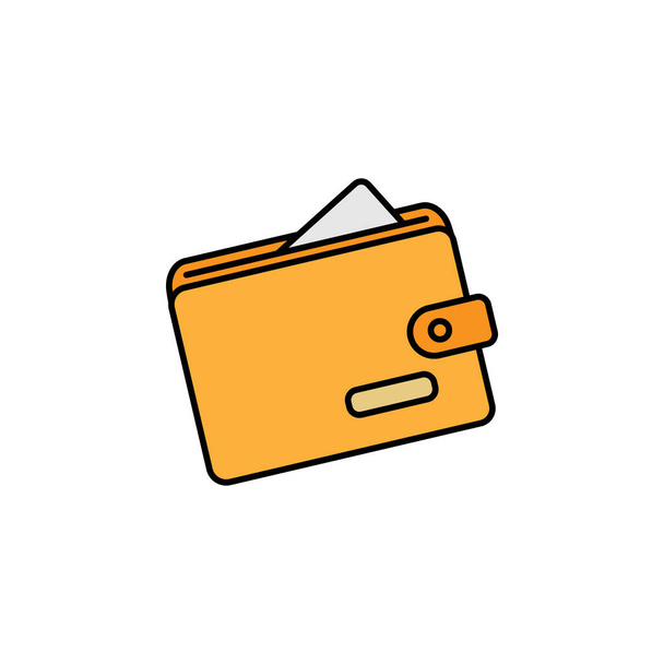 wallet with card sticking out line icon. Signs and symbols can be used for web, logo, mobile app, UI, UX on white background - Vector, Image