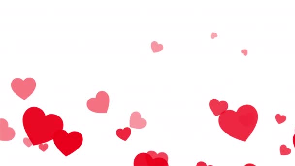 Red Hearts návrh na Valentýna Pozdrav milostné video. 4K Romantická smyčka animace na bílém pozadí na Valentýna, den svatého Valentýna, Den matek, pozvánka k výročí svatby e-card - Záběry, video