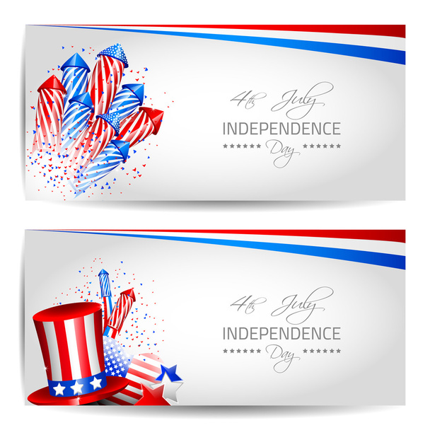 Set of Independence Day Cards - Vector - Vector, Image