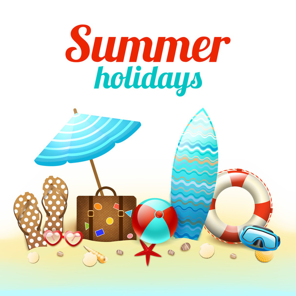 Summer holidays background poster - Διάνυσμα, εικόνα