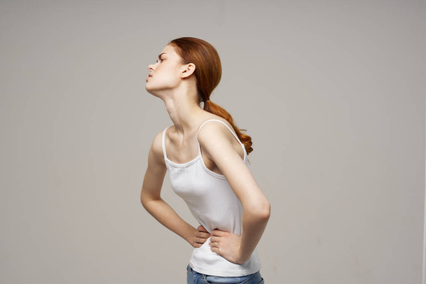 woman holding her belly health problems gynecology menstruation - Valokuva, kuva