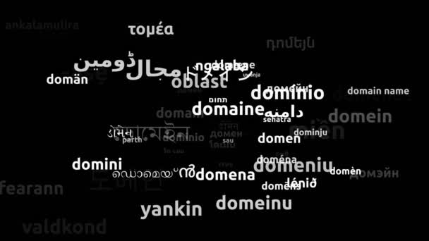 Domain Translated in 57 Worldwide Γλώσσες Endless Looping 3d Zooming Wordcloud Mask - Πλάνα, βίντεο