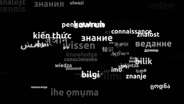 Wiedza Przetłumacz komentarz Przetłumaczone na 62 światowych językach Endless Looping 3d Zooming Wordcloud Mask - Materiał filmowy, wideo
