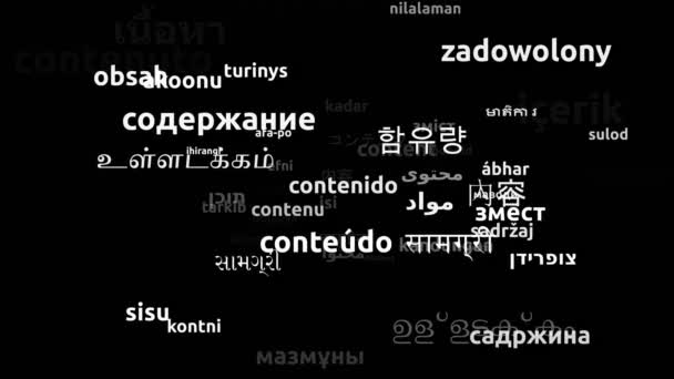 Inhoud Vertaald in 59 Wereldwijde talen Endless Looping 3d Zooming Wordcloud Mask - Video