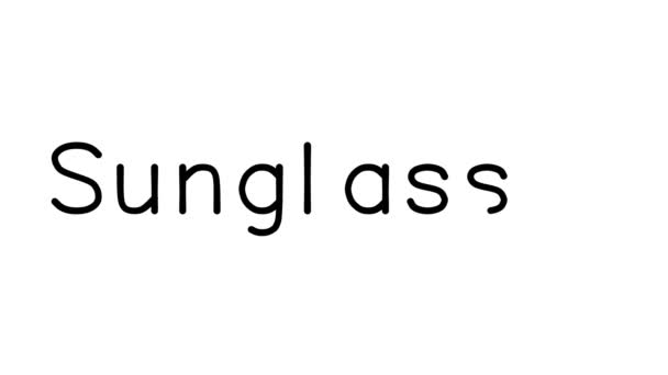 Okulary przeciwsłoneczne Odręczna animacja tekstowa w różnych czcionek i wag Sans-Serif - Materiał filmowy, wideo