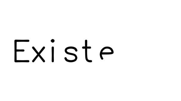 Existence Handwritten Text Animation in Various Sans-Serif Fonts and Weights - Footage, Video