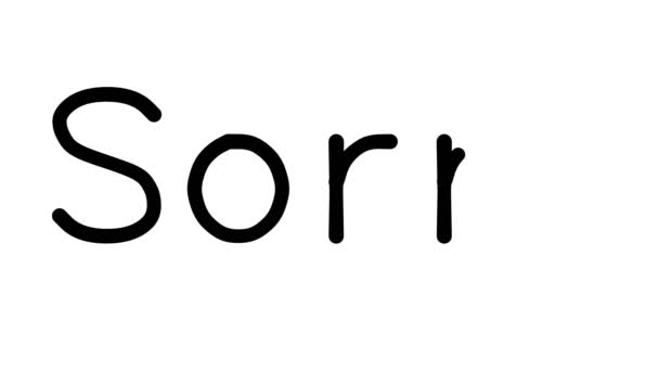 Sorry Handwritten Text Animation σε διάφορες γραμματοσειρές και σταθμά Sans-Serif - Πλάνα, βίντεο