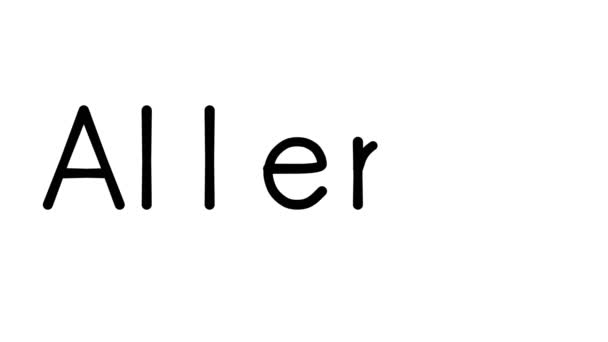 Αλλεργία Χειρόγραφο Κινούμενο κείμενο σε διάφορες γραμματοσειρές Sans-Serif και τα βάρη - Πλάνα, βίντεο