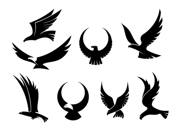 Набор летающих орлов
 - Вектор,изображение