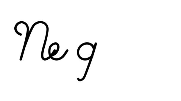 Negro Decorative Handwriting Animation σε έξι Cursive και γοτθικές γραμματοσειρές - Πλάνα, βίντεο