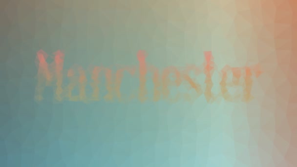 Manchester dissolving weird tessellation looping animated triangles - Footage, Video