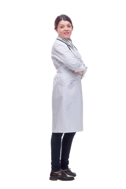 Female health care worker from the back - looking at something - Фото, зображення