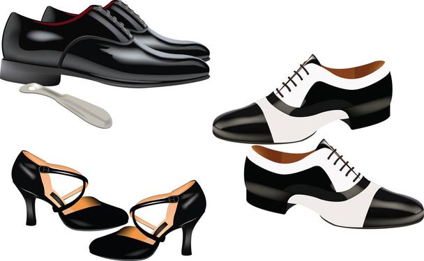 элегантные мужские и женские танцевальные туфли - Вектор,изображение
