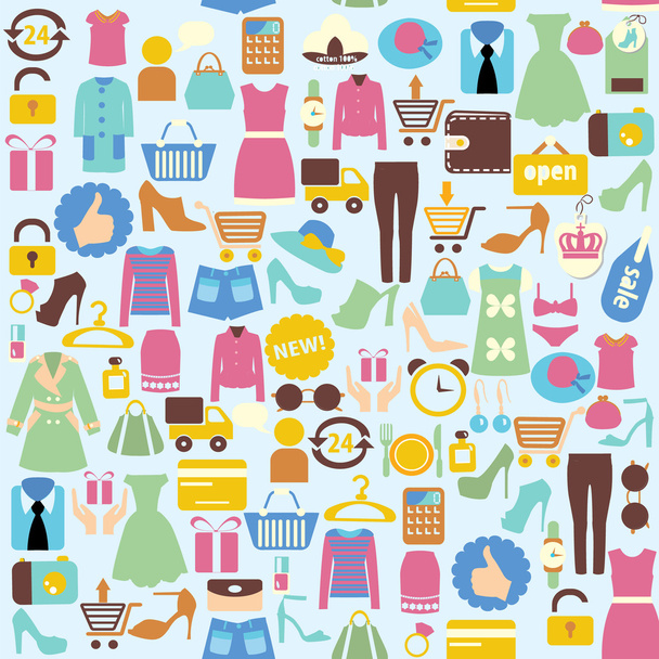 vector background with  shopping icons  - Wektor, obraz