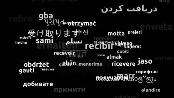 67の世界言語で翻訳された受信エンドレスループ3Dズームワードクラウドマスク - 映像、動画
