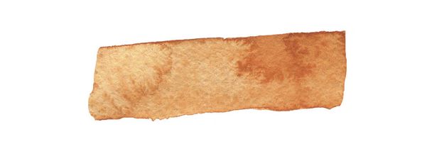 Aquarel abstracte vorm op witte geïsoleerde achtergrond. Oranje verf vlek met textuur. Schilder met de hand getekend textuur. Ontwerp voor sociale media, copyspace, tekst, verpakking, kaarten, drukwerk, reclame. - Foto, afbeelding
